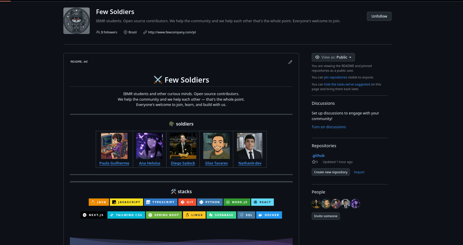 Few Soldiers — GitHub Organization